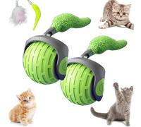 Speedy Tail Cat Toy, Cat Toy Speedy Tail 2.0, 360° Smart Automatic Moving Cat Toy Ball, Smart Interactive Cat Toys Ball for Indoor Cats, Two Speed Adjustment Smart Cat Toy Ball (2pcs Green)