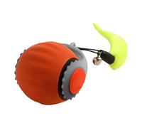 Speedy Tail Cat Toy, Interactive Cat Ball Toy with Tail, Silent & Anti-Collision Silicone Wheels, Adjustable Speed, Smart Obstacle Avoidance Interactive Ball, Automatic Moving Cat Toy (Orange)
