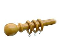 Speedy Victory 28mm Wooden Curtain Pole Set, Antique Pine, 240 Cm