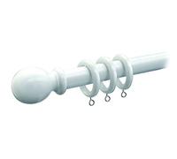 Speedy Victory 28mm Wooden Curtain Pole Set, White, 300 Cm