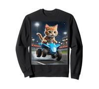 Speedy Whiskers - Racing Cat on ATV Sweatshirt