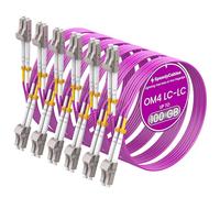 SpeedyCables OM4 LC to LC Fiber Patch Cable 0.5m 6-Pack, 40Gb/100Gb 50/125um Multimode Duplex Fiber Optic Patch Cord LSZH(Magenta) - 0.5M 6Pack