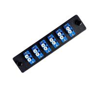 SpeedyFiberTX 1-Pack LGX Compatible Fiber Patch Panel, 12 Fibers, Loaded with Blue LC Couplers Adapters, 12-Fiber Ports Without Printed Port Numbers