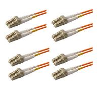 SpeedyFiberTX - 4-Pack 0.2 Meter Multimode OM1 62.5/125 Fiber Optic Patch Cable, Duplex LC to LC, Slim Zipcord OFNR Cable Jacket