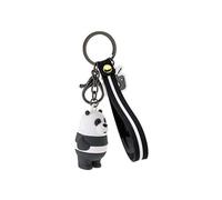 SPEEDYUNI Cute Bear Keychain, ICE BEAR/GRIZZLY/PANDA Bear Cute Cartoon Keychain Perfect Gifts: The Three Bare Bears, White & Black