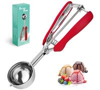 SPEENSUN Ice Cream Scoop with Rubber Easy Trigger-Large Size(5cm),Melon Baller Scoop,304 Stainless Steel Cookie Scoop,Durable and Effortless for Ice Cream,Melon Baller,Mash Potato and Bakin