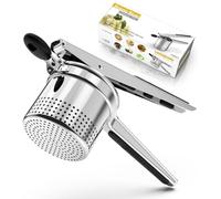 SPEENSUN Potato Ricer, Large 15 oz Potato Masher Make Fluffy Mashed Potatoes with Extra Hole, Heavy Duty Stainless Steel, Comfort Non-Slip Silicone Handle Ricer for Mashed Potatoes