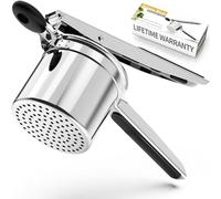 SPEENSUN Potato Ricer,Potato mashers,Large 15oz Heavy Duty Stainless Steel for Fluffy Mashed Potatoes,Fixed Ricer Disc Potato Press Without Messy,with Silicone Handle（Black