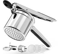 SPEENSUN Potato Ricer,Upgraded Large Cup Potato mashers with 3 Replaceable Discs,Heavy Duty Potato Ricer Stainless Steel for Fluffy Mashed Potato,Baby Food(Discs Will Stick up)