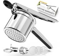 SPEENSUN Potato Ricer,Upgraded Large Cup Potato mashers with 3 Replaceable Discs,Heavy Duty Potato Ricer Stainless Steel for Fluffy Mashed Potato,Baby Food(Discs Will Stick up)