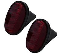 Speesy 2 pcs Bicycle Rear Tail Reflector Mudguard Oval Warnning Red black
