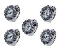 Speesy 5X Tibetan Silver Flower Men Lady Finger Ring Watch 0.87 inch HOT