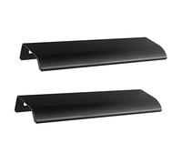 SpeeSy Invisible Handle Aluminum Alloy Concealed Handles Door Knob Furniture Handles Wardrobe Kitchen Cabinet Handle Finger Edge Pull Drawer Handles Black 2 Pieces (Overall Length 1200mm)