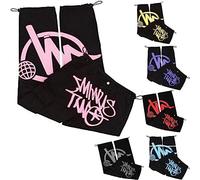 sPeesy Minus Two Cargo Y2k Mens Printed Hip Hop Jeans Pants Minus Two Straight Pants Street Pocket High Waist Printed Hip Hop Minus Two Cargo Y2k Casual Pants Baggy (Color : Pink, Size : S)