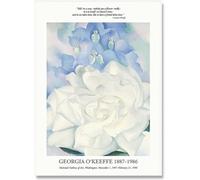 SPeesy Poster Wall Art, Georgia O'Keeffe White Flowers, 50x70cmx1, Unframed Canvas Print, Living Room Decor