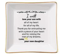 Spegiffu Mother of the Groom Gift From Bride - Wedding for Mother-in-Law - Thank You for Raising the Man of My Dreams - Ring Dish Trinket Tray Jewelry Dish