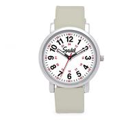 Speidel Original Scrub Watch™ for Nurse, Medical Professionals and Students - Various Medical Scrub Colors, Easy Read Dial, Military Time with Second Hand, Silicone Band, Light Gray, Original Scrub