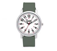 Speidel Original Scrub Watch™ for Nurse, Medical Professionals and Students - Various Medical Scrub Colors, Easy Read Dial, Military Time with Second Hand, Silicone Band, Water Resistant, Army Green,