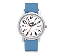 Speidel Original Scrub Watch™ for Nurse, Medical Professionals and Students - Various Medical Scrub Colors, Easy Read Dial, Military Time with Second Hand, Silicone Band, Water Resistant, Blue,