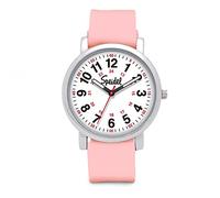 Speidel Original Scrub Watch™ for Nurse, Medical Professionals and Students - Various Medical Scrub Colors, Easy Read Dial, Military Time with Second Hand, Silicone Band, Water Resistant, Light Pink, Original Scrub