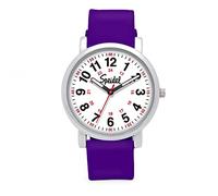 Speidel Original Scrub Watch™ for Nurse, Medical Professionals and Students - Various Medical Scrub Colors, Easy Read Dial, Military Time with Second Hand, Silicone Band, Purple, Original Scrub