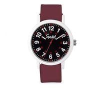 Speidel Original Scrub Watch™ for Nurse, Medical Professionals and Students - Various Medical Scrub Colors, Easy Read Dial, Military Time with Second Hand, Wine w/White Case, Original Scrub