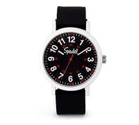 Speidel Original Scrub Watch™ for Nurse, Medical Professionals and Students - Various Medical Scrub Colors, Easy Read Dial, Military Time with Second Hand, Black w/White Case, Original Scrub