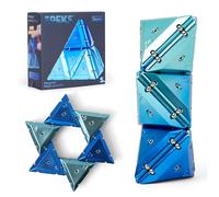 Speks Geode Magnetic Fidget Toy, Pyramid, Chrome Blue