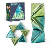 Speks Geode Magnetic Fidget Toy, Pyramid, Chrome Green