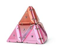 Speks Geode Magnetic Fidget Toy | Sensory Desk Toy for Adults & Teens 14+ | Stress Relief Gift | Pyramid, Chrome Pink