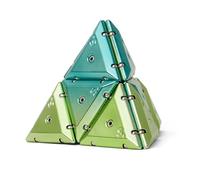 Speks Geode Magnetic Fidget Toy | Sensory Desk Toy for Adults & Teens 14+ | Stress Relief Gift | Pyramid, Chrome Green