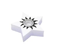 Spell Candle Holder Witch Magic Pagan Ritual Whichcraft Black and White Star Design (White)