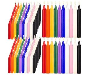 Spell Chime Candles 300 pcs Assorted Colors, 10 cm (4" Tall) Dripless Mini Magic Taper Candle for Casting, Rituals, Witchcraft, Wiccan Altar, Spells, Healing, Meditation, Christmas, Party