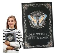 Spell Journal - Antique Spell Book, Vintage Ritual Writing Book, Old Occult Script Booklet, Arcane Magician Reference Record | Display Accessory