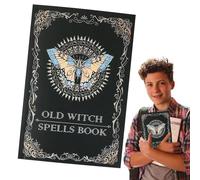 Spell Journal - Vintage Grimoire Prop Booklet, Weathered Antique Manuscript Style, Strong Bound Pages Stage Cinematic Performance Mystic | Work Utility for