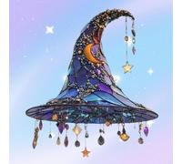 Spell shine Sun Catcher, 2025 2D Magical Witch Hat Design for Halloween Décor, Magic Window Decor for Spooky Season, Gothic Room Gift, Acrylic Sun Catcher, Rainbow Light (B)