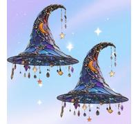 Spell shine Sun Catcher, 2025 2D Magical Witch Hat Design for Halloween Décor, Magic Window Decor for Spooky Season, Gothic Room Gift, Acrylic Sun Catcher, Rainbow Light (B*2)