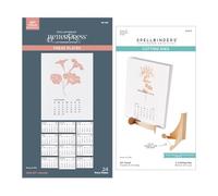 Spellbinders 2025 Calendar Press Plates and DIY Easel BetterPress Dies Bundle from The Florals Through The Year Collection, Metal, ONE