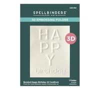 Spellbinders 3D Embossing Folder -Beveled Happy Birthday A2 Cardfront