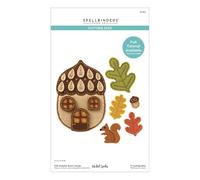 Spellbinders Autumn Acorn House Etched Dies from The Felt Stitch & Create Collection by Nicole Spohr, Metal, ONE