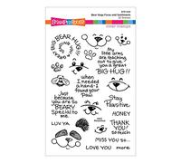 Spellbinders Bear Faces and Sentiments Clear Stamp Set from The Stampendous Hugs Collection, ONE