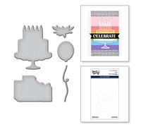 Spellbinders Birthday Basics Etched Dies for Coordinating Stamp Set by Simon Hurley, Paper Metal, ONE