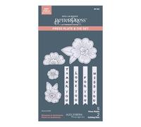 Spellbinders Blossoms & Sentiments BetterPress Plate & Die Set from the Spring in Kyoto Collection by Alex Syberia Designs