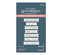 Spellbinders BP-162 Cheers to You Sentiments Press Plate & Die Set from Cheers to You Collection