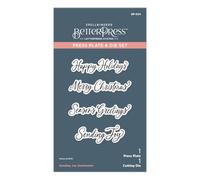 Spellbinders BP-204 Sending Joy Sentiments Press Plate & Die Set from The Home for The Holidays Collection