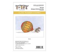 Spellbinders Bringing Christmas to You Cling Rubber Stamp Set from The House-Mouse Holiday Collection, Red