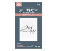 Spellbinders Copperplate Happy Anniversary BetterPress Plate from The Copperplate Happy Everything Sentiments Collection by Paul Antonio