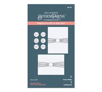 Spellbinders Cord & Faux Seal Sentiments Plate & Die Set from The Pressed Posies Collection, Metal, ONE