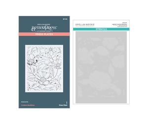 Spellbinders Cosmos Backdrop BetterPress and Stencil Bundle from The Pressed Posies Collection, ONE