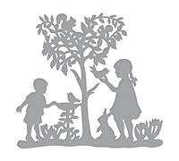 Spellbinders Die Peaceful Garden-by Sharyn Sowell, Silver, 10.5 x 9.8